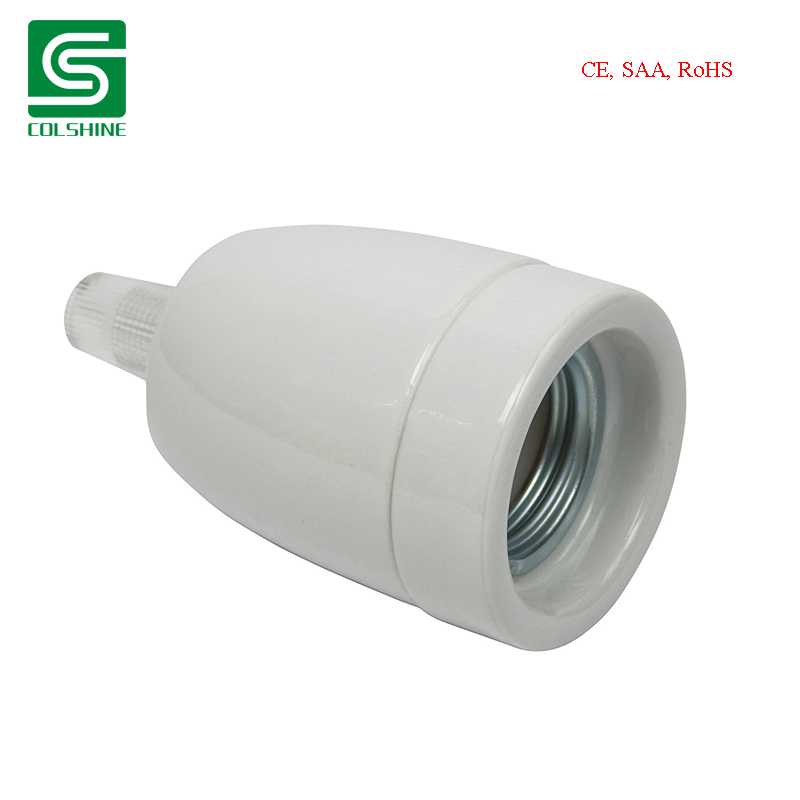 Retro Porcelain E27 Light Socket – Ceramic Holder for Exposed Bulb & Pendant Applications